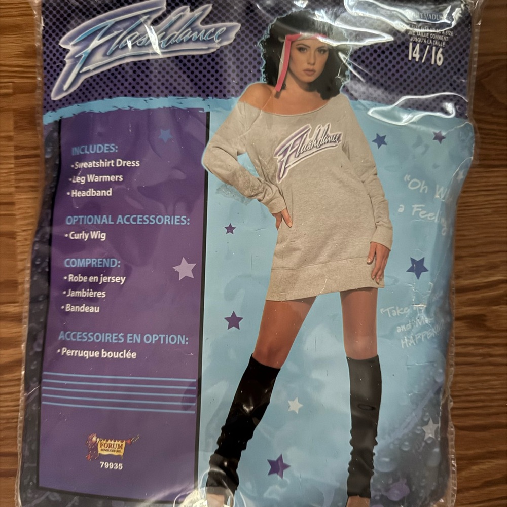 Flashdance Sweatshirt Dress Costume with Leg Warmers